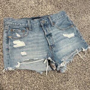 Aeropostale Light Blue Distressed Jean Shorts